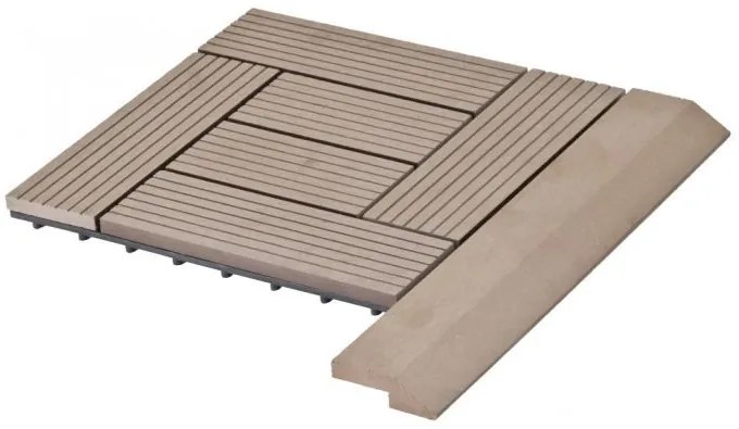 G21 szegélyléc az indiai teak WPC burkolócsempéhez 38,5x75 cm, a sarokba