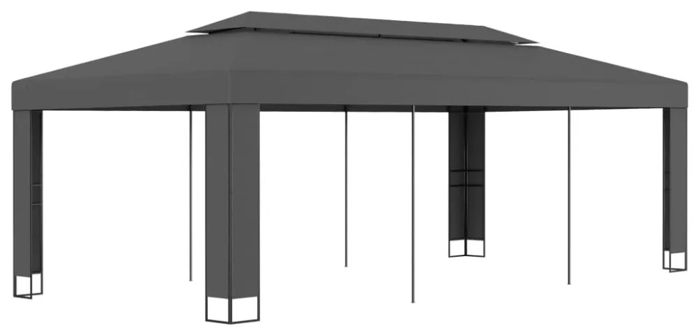 antracitszürke pavilon duplatetővel 3 x 6 m