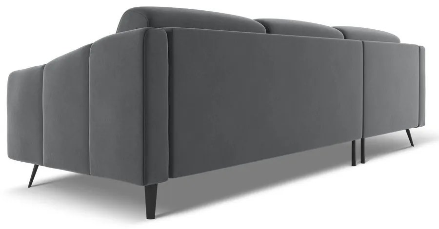 Szürke bársony sarokkanapé (bal oldali) Nalu – Makamii