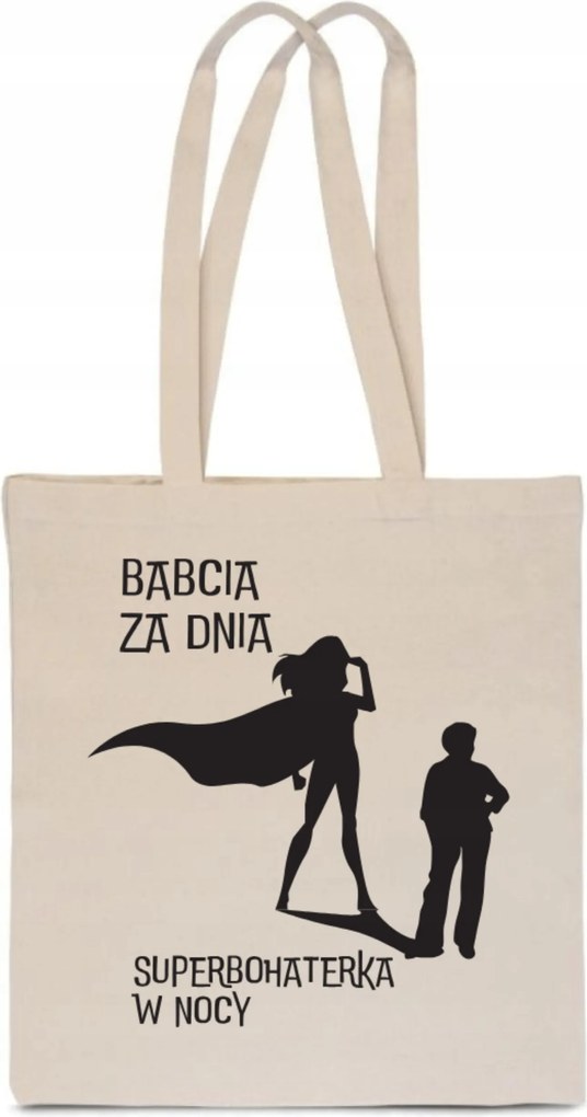 Öko Táska Pamut ekrü Nagymama Szuperhős Ajándék Napra TT_384