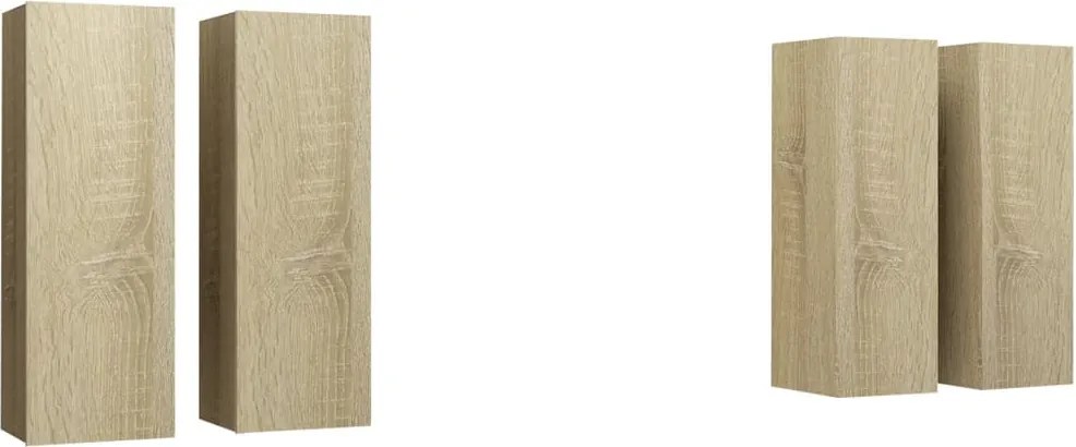 vidaXL 4 db sonoma tölgy szerelt fa TV-szekrény 30,5x30x90 cm