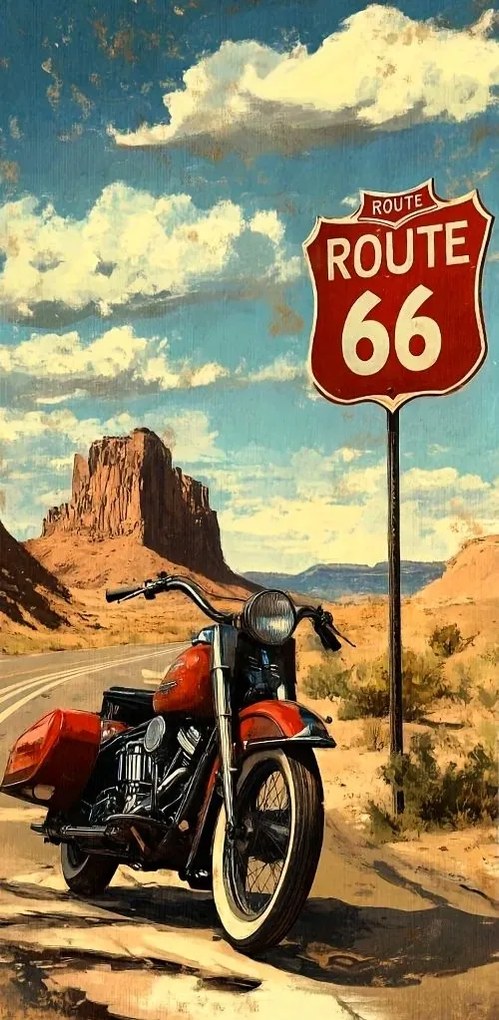 Motorkerékpár Törölköző Kanyon Route 66 Strandtörölköző Motorosoknak 75x150