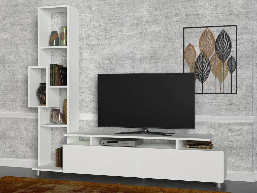TV asztal/szekrény polccal Tullia (fehér). 1062686