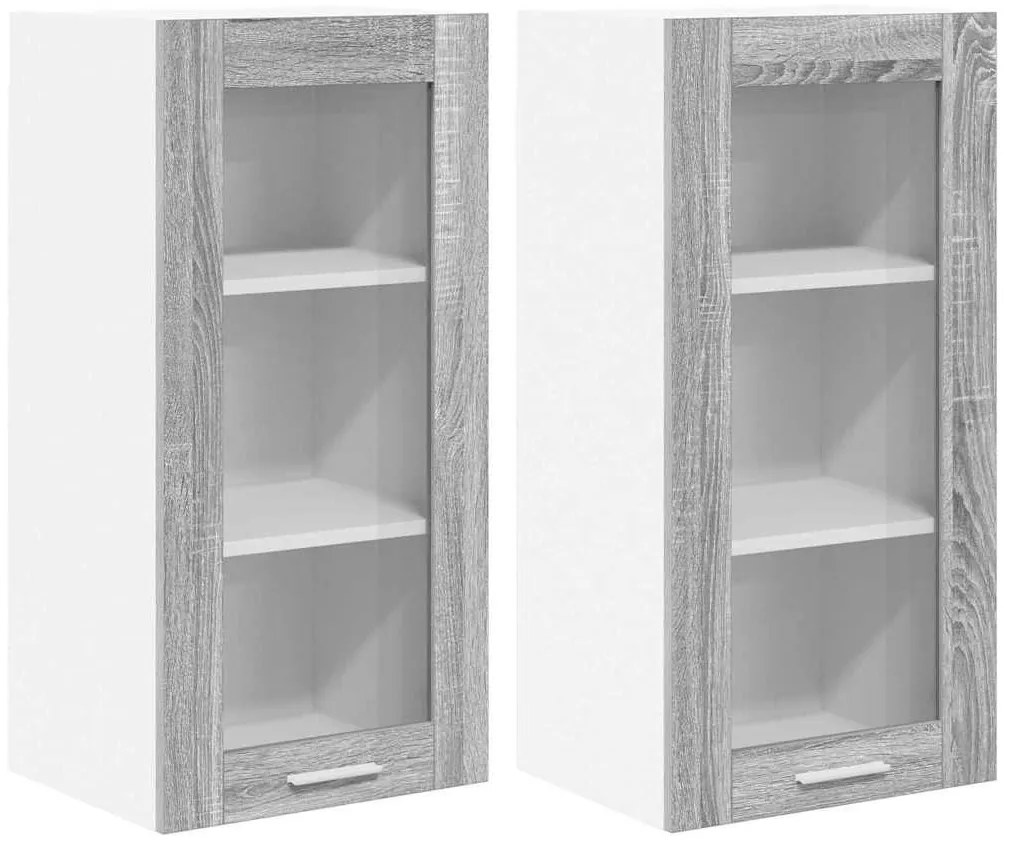 Függő szekrény Riga 2 pcs Szürke Sonoma 40 x 31 x 80 cm Faanyag