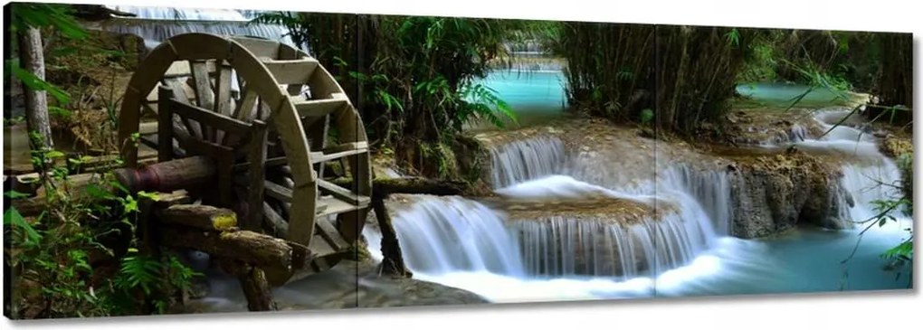 Festmények 150x50 Fából készült malom a folyón