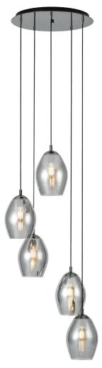 Eglo 39567 - Csillár zsinóron ESTANYS 5xE27/60W/230V füstös