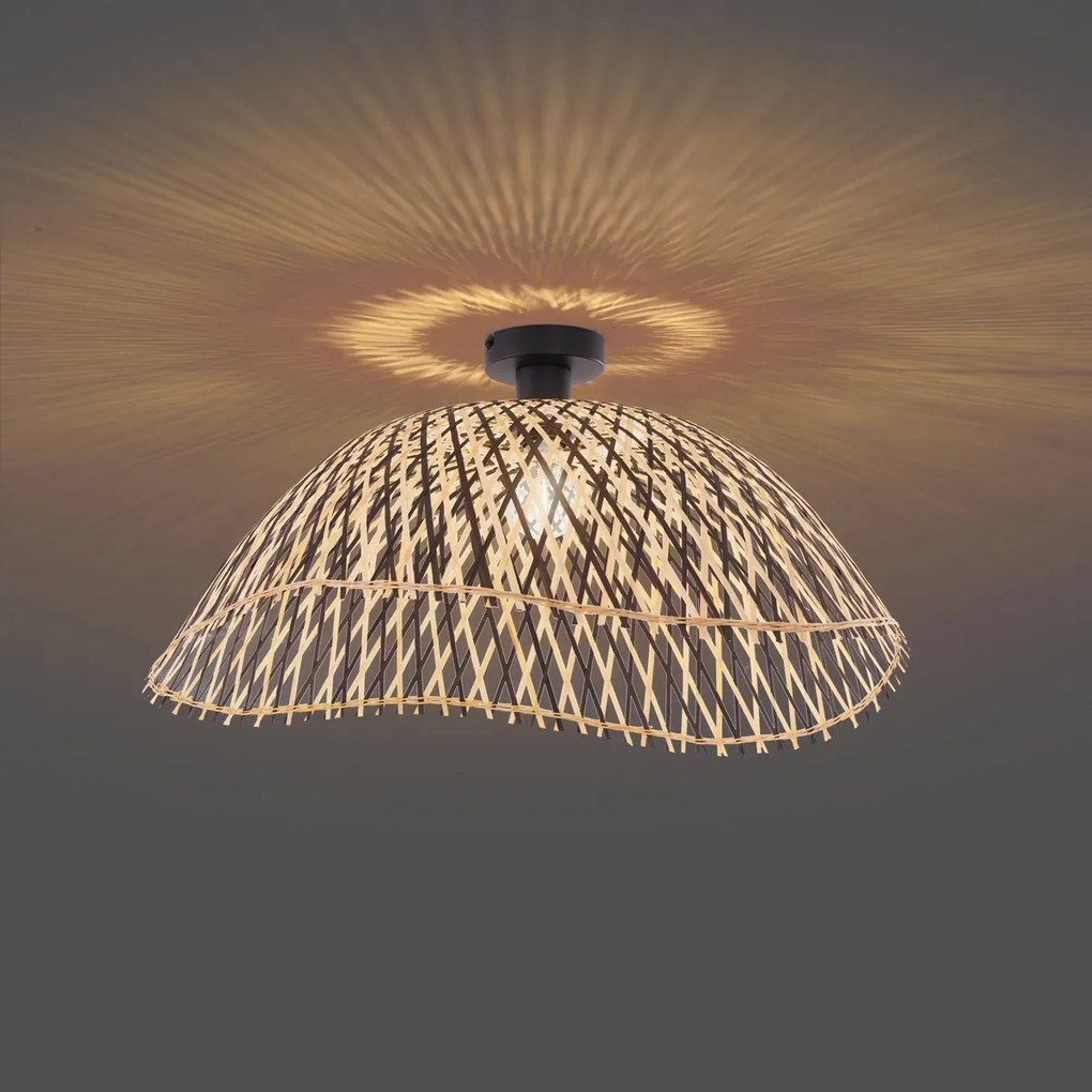Art Deco mennyezeti lámpa fekete bambusz 60 cm - Alka
