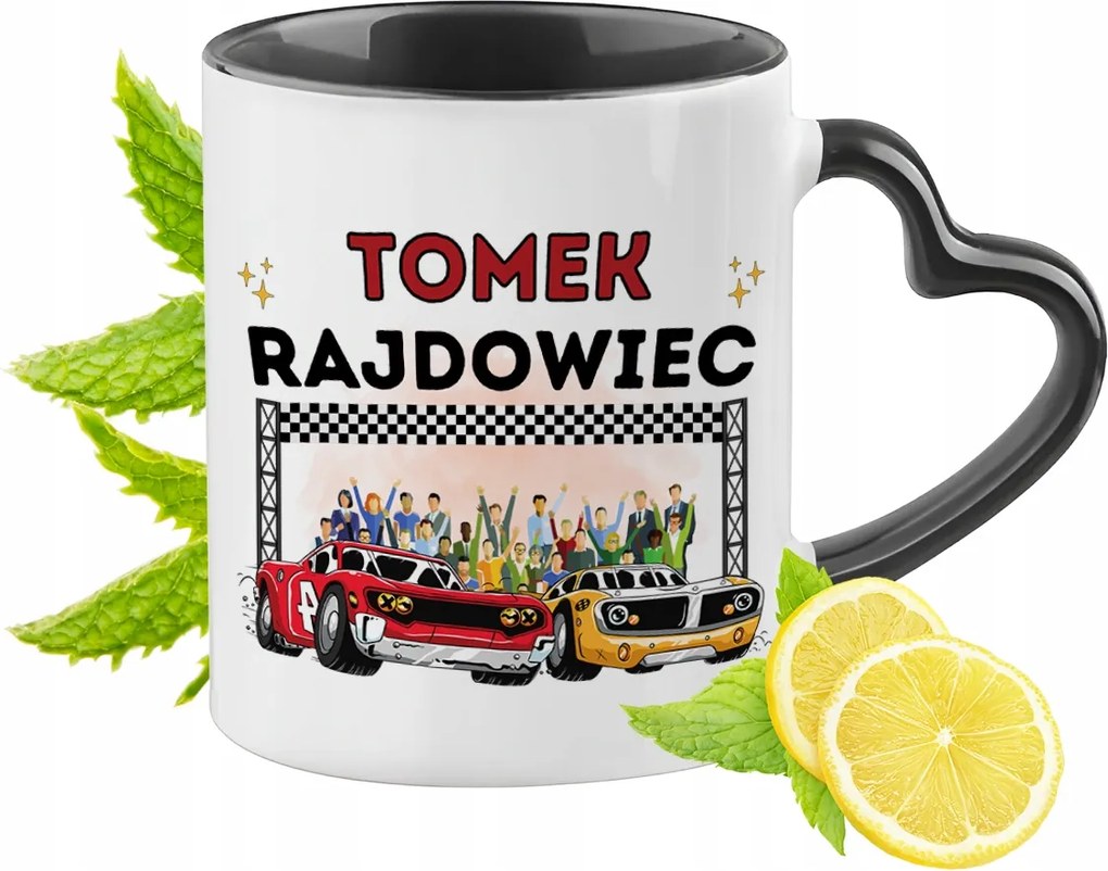 Fekete bögre szív alakú füllel Tominak Tökéletes Ajándék