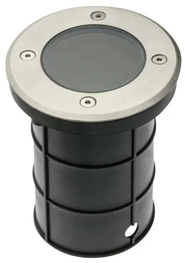 Lámpa Kerti lámpatest ALFA-O, kör, GU10 (max. 50W), IP67,  AC220-240V, 50/60Hz, (13x11cm), inox