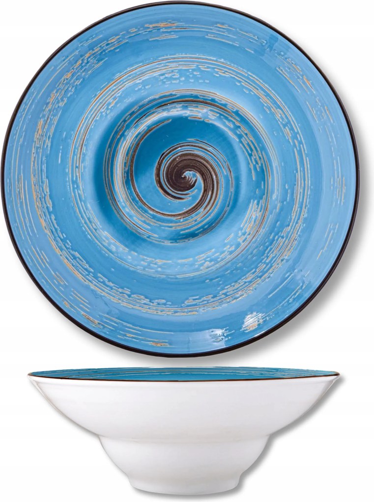 Porcelán mélytányér leveshez paszta kék Wilmax 22,5cm, 1100ml