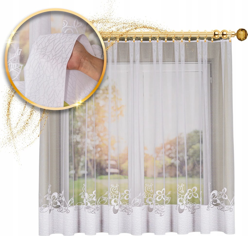 Minta 107199 méret 400x175cm jacquard függöny, egyenes (szegélyekkel)