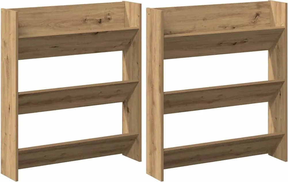 vidaXL Cipőszekrény 2 pcs Artisan tölgy 85 x 18 x 90 cm Faanyag
