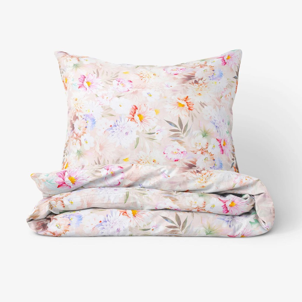 Goldea pamut ágyneműhuzat deluxe - színponpás tavaszi kert 220 x 200 és 2db 70 x 90 cm