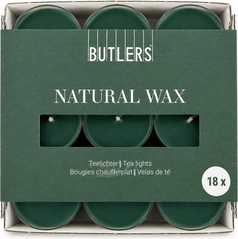 NATURAL WAX mécses 18db sötétzöld