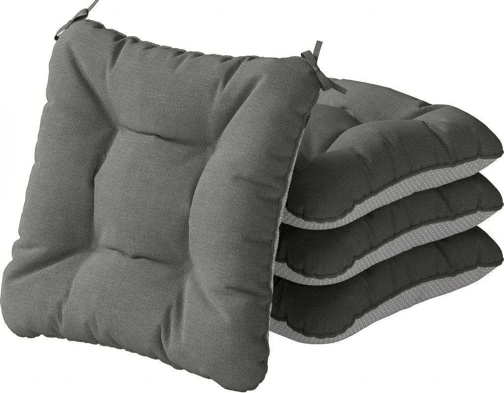 Outsunny 4 db kültéri ülőpárna — csúszásmentes, vízlepergető, UV30+ védelem, 39,5×39,5×10 cm | Aosom