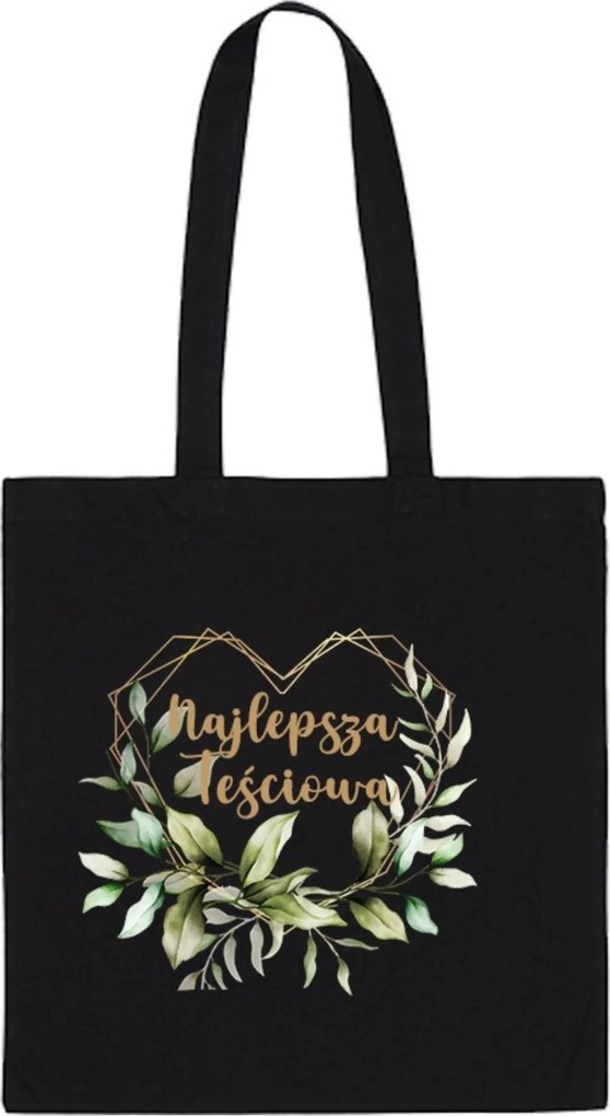 Öko pamut Táska fekete Legjobb Anyós esküvői ajándék TT_606_cz