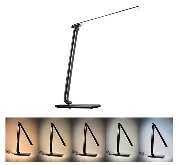 Brilagi - LED Dimmelhető asztali lámpa USB konnektorral LED/12W/230V fekete WO37-B-OEM1