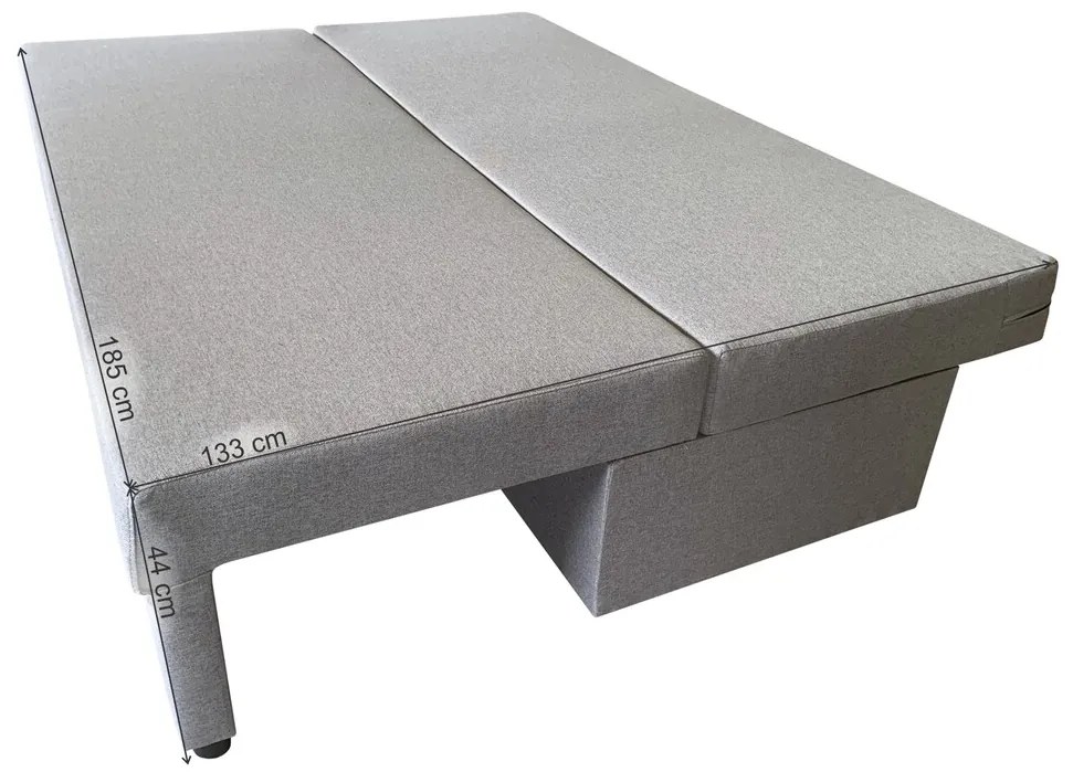 Odessa Kihúzható Kanapé 185x85x80 cm, tárolóládával, Grey Flower