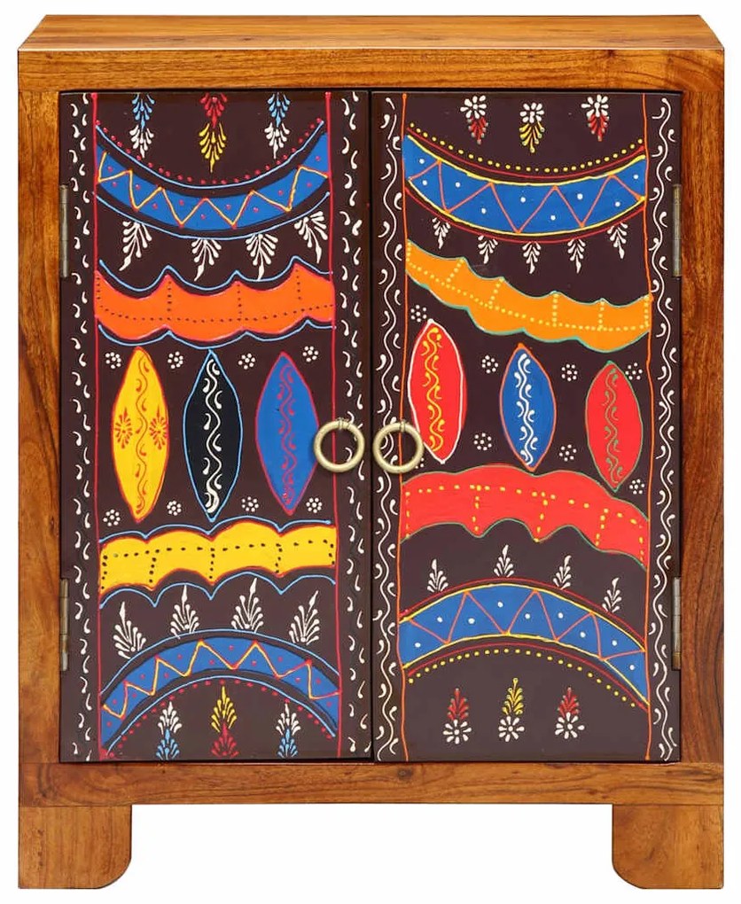 tömörfa akácfa többszínű komód 50x35x60