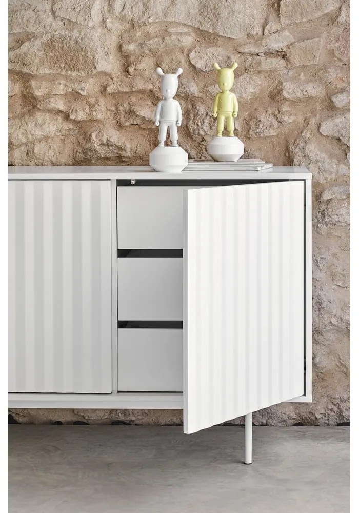 Fehér alacsony komód 211x80 cm Sierra – Teulat
