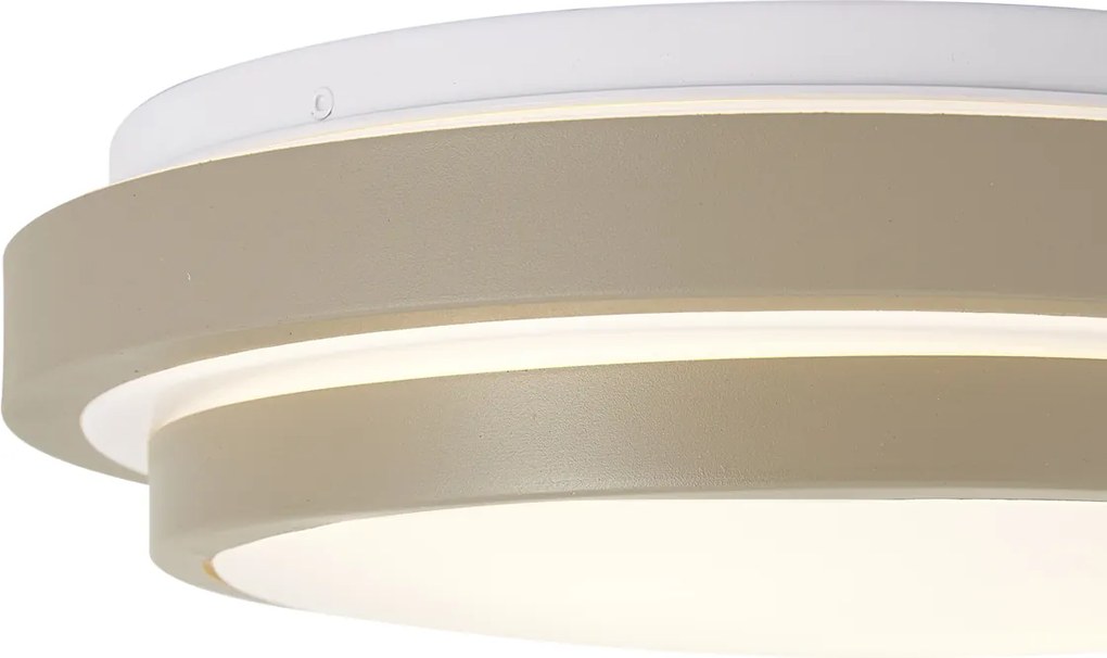 Modern mennyezeti lámpa taupe és fehér 34 cm 2-lámpás IP44 - Walden