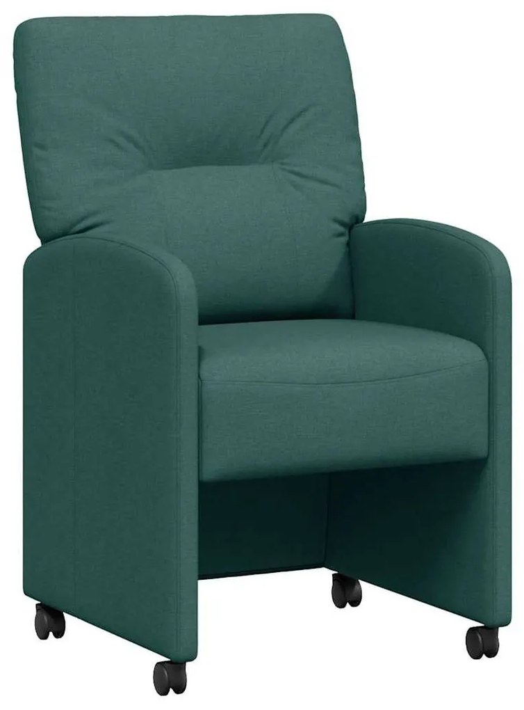 Kerekes Étkező Székek 2 pcs Sötétzöld 57 x 67 x 95 cm szövet