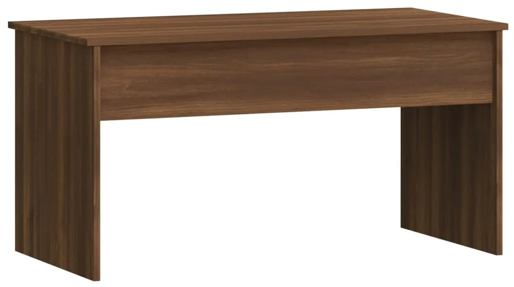 Barna tölgyszínű szerelt fa dohányzóasztal 102x50,5x52,5 cm