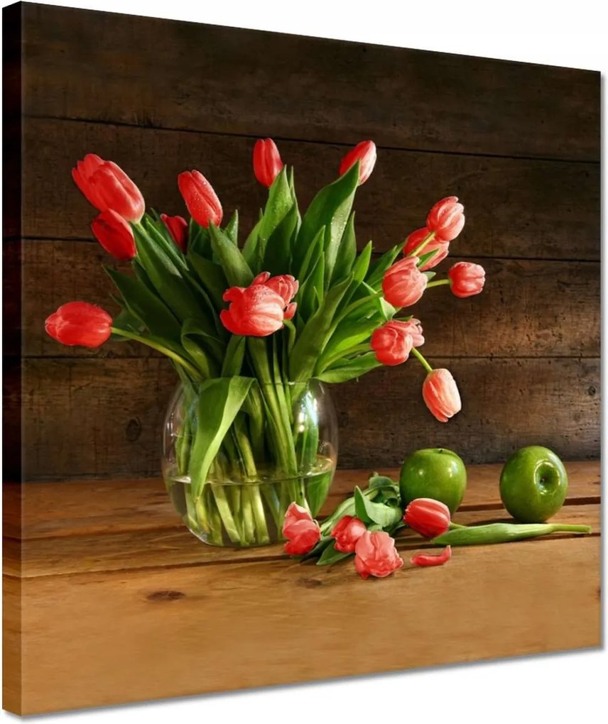 Vászonkép 30x30 Vörös tulipánok