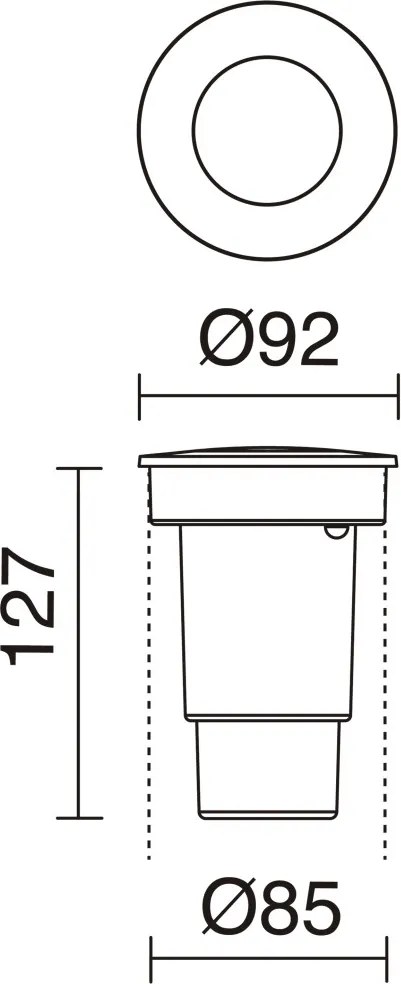 NOVOLUX 557A-G21X1A-02 BELGRADO-9 Kültéri Talajba Építhető Lámpa Fehér, Fekete GU10 IP67