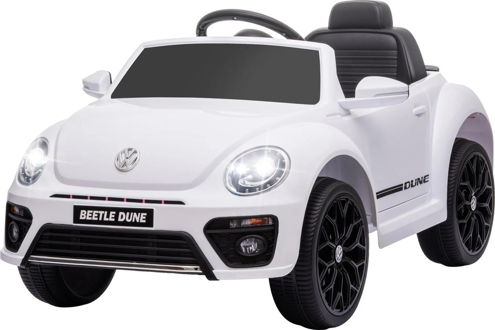 AIYAPLAY Gyermek Elektromos Autó 12V Volkswagen Bogár, távirányítóval, zenével, dudával, LED lámpákkal, USB/MP3 csatlakozással, 3-5 km/h sebességgel,