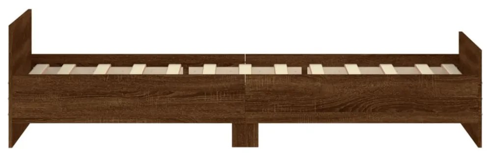barna tölgy színű szerelt fa ágykeret matrac nélkül 100x200 cm