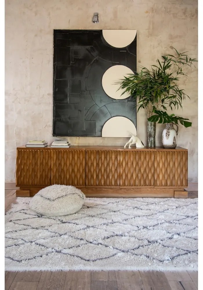 Krémszínű mosható kézi szövésű gyapjú szőnyeg 200x300 cm Berber Soul – Lorena Canals