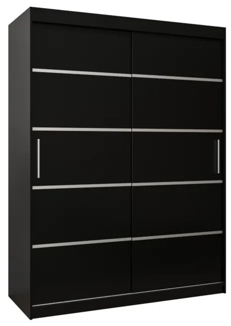 VETORA 1 150 tolóajtós szekrény, 150x200x62, fekete