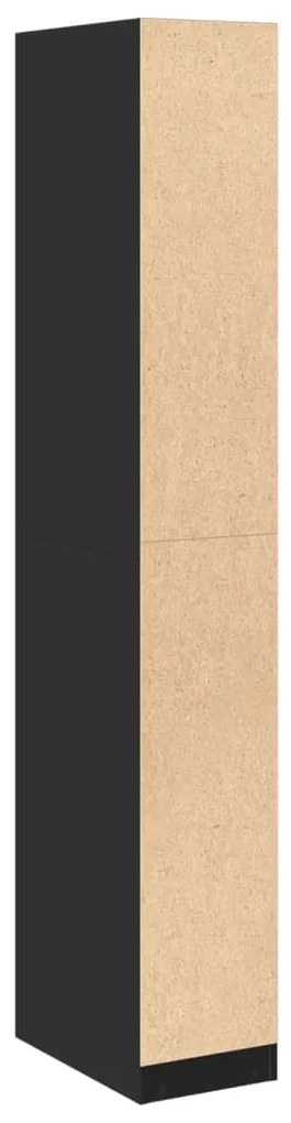fekete szerelt fa ruhásszekrény 30 x 50 x 200 cm