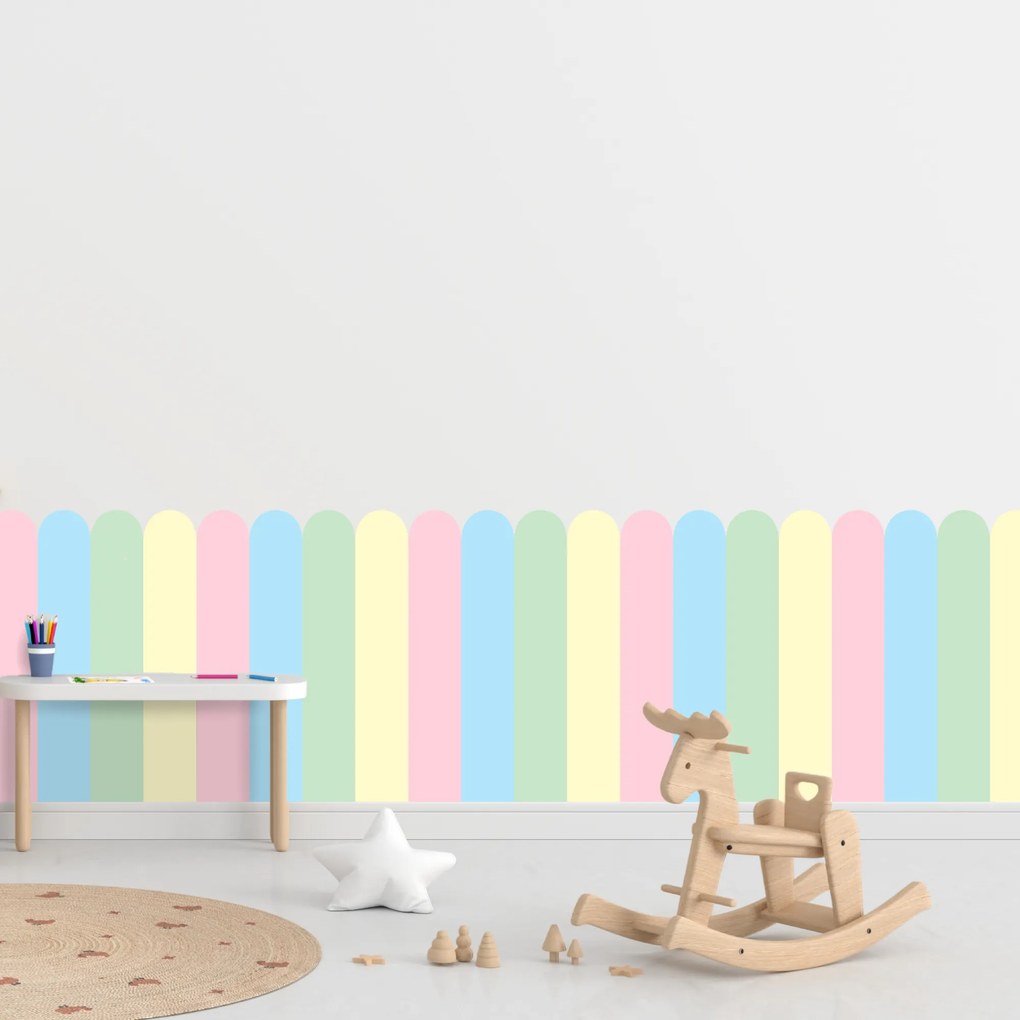 PIPPER. Textil öntapadó tapéta - Boltív - Pasztell szín Méret: 100cm