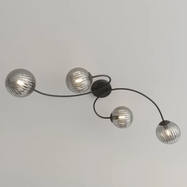 Felületre szerelhető csillár VIBRA 4xE14/10W/230V fekete/szürke