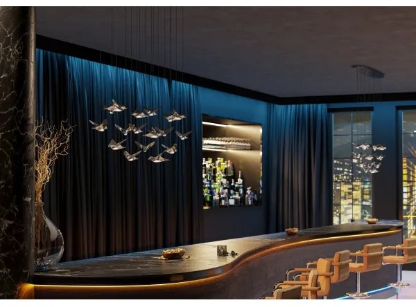 Eglo 390403 - LED Dimmelhető csillár zsinóron PARATEBUENO 17xLED/3W/230V króm