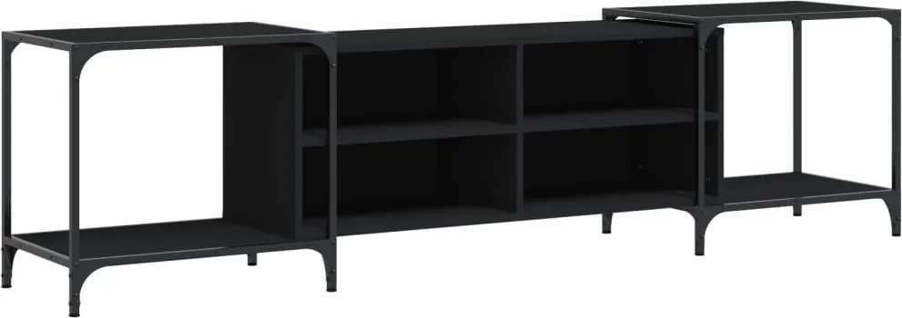 vidaXL fekete szerelt fa TV-szekrény 203 x 37 x 50 cm