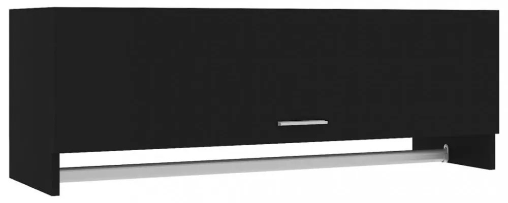 fekete szerelt fa ruhásszekrény 100 x 32,5 x 35 cm