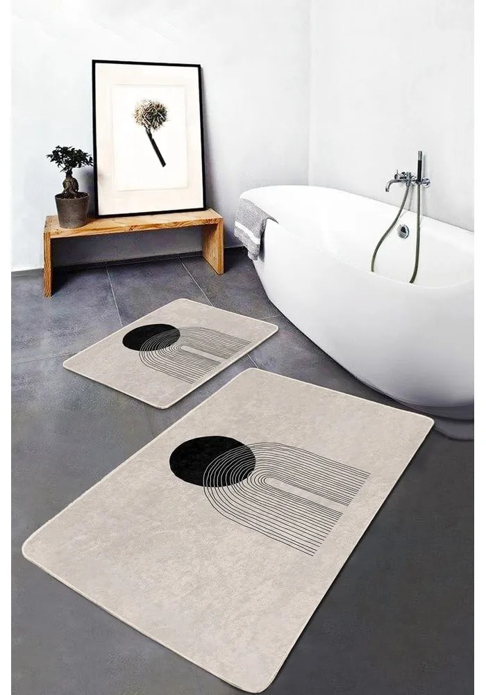 Bézs fürdőszobai kilépő szett 2 db-os 60x100 cm – Mila Home