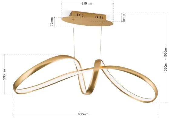 Orion HL 6-1663 - CIRCUS LED/36W/230V állítható fényű arany függeszték