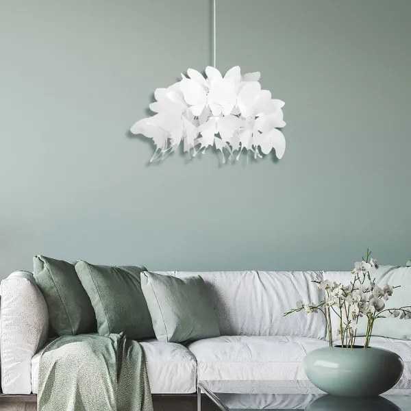 Gyerekszoba csillár FARFALLA 1xE27/60W/230V fehér