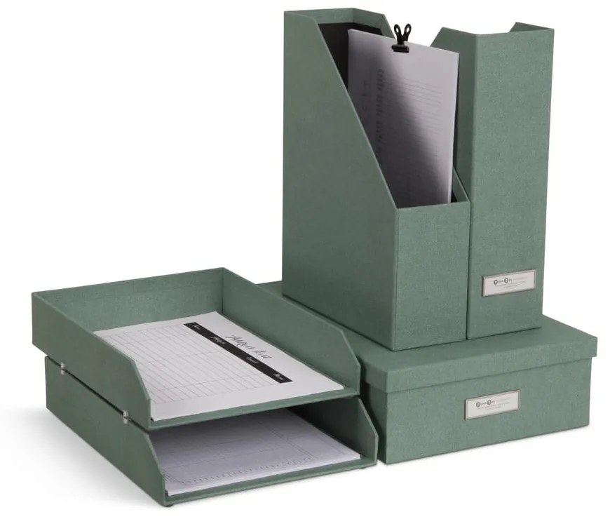Zöld karton rendszerező szett 5 db-os dokumentumokhoz Holger Canvas Paper Laminate – Bigso