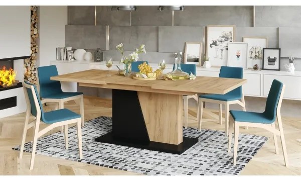 Kihúzható étkezőasztal NINO craft tölgy/fekete