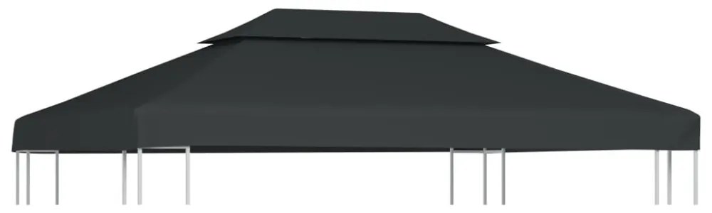 antracitszürke kétszintes pavilon tetőponyva 310 g/m² 4 x 3 m