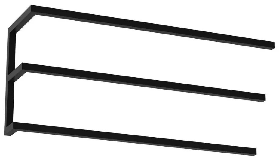 Fali törölközőtartó 25x60 cm fekete