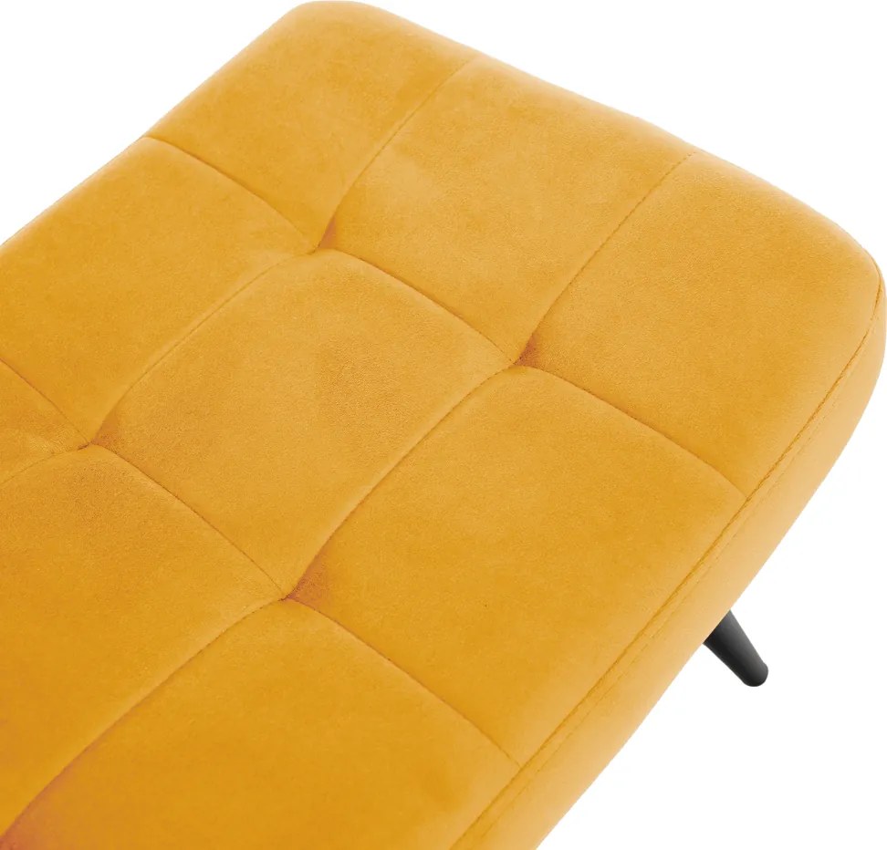 Fotel lábtartóval, sárga Velvet szövet/fekete, HABEN