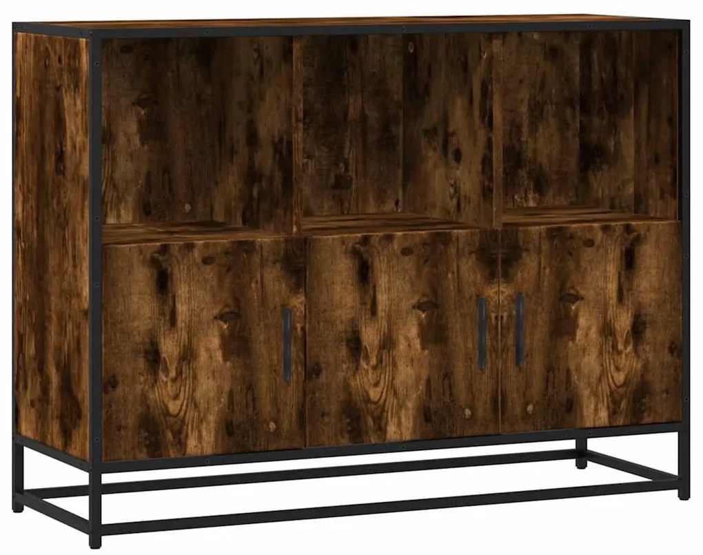 sonoma tölgy színű szerelt fa tálalószekrény 100x35x76 cm