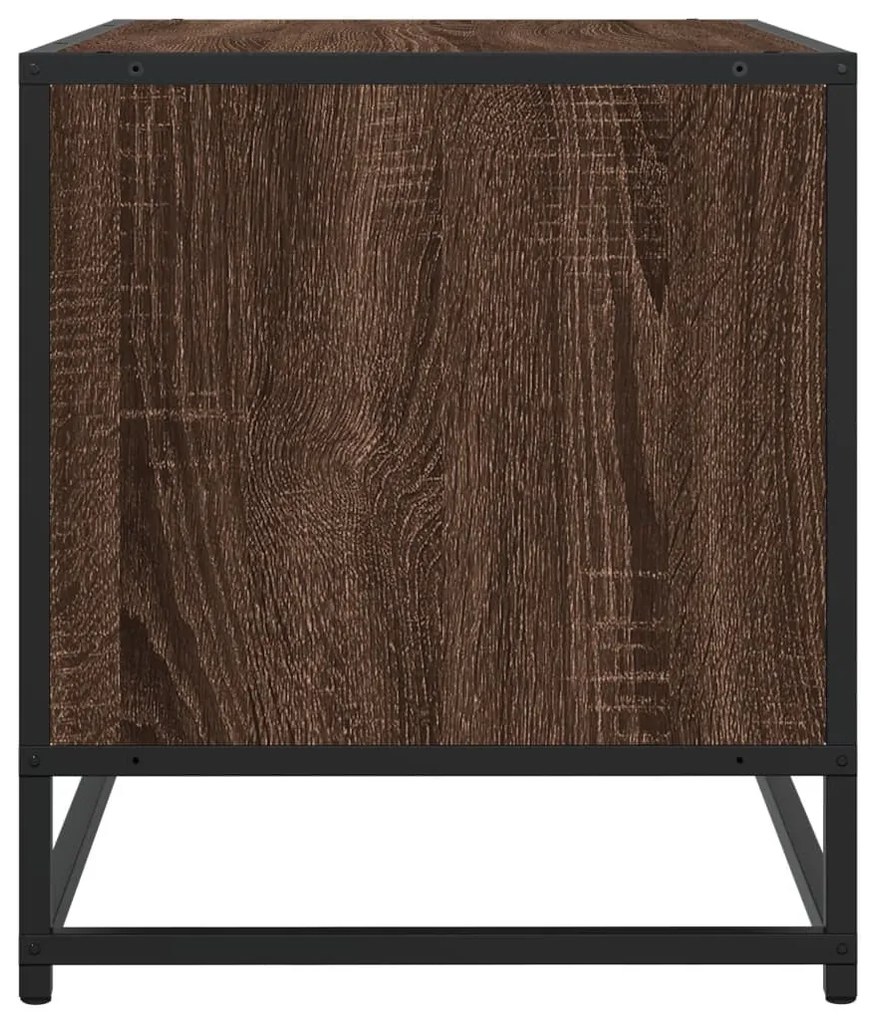barna tölgy színű szerelt fa és fém TV-szekrény 91x40x46 cm