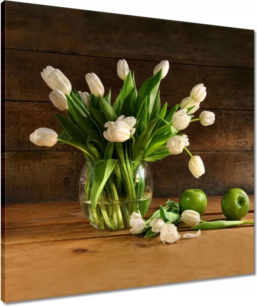 Vászonkép 60x60 Fehér tulipánok